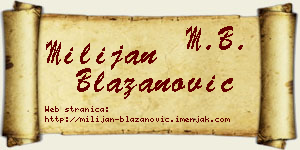 Milijan Blažanović vizit kartica